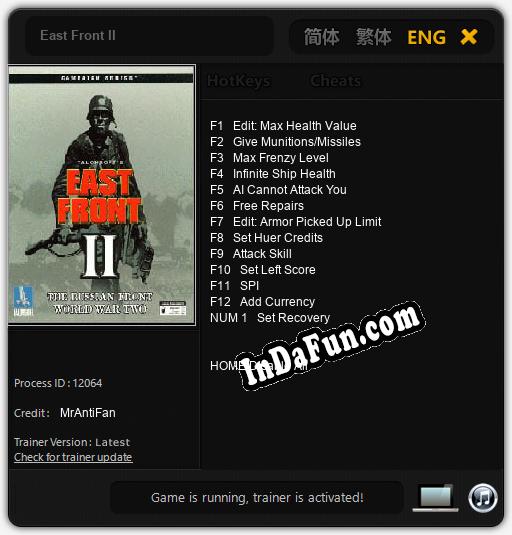 Trainer for East Front II [v1.0.7]