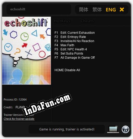 echoshift: TRAINER AND CHEATS (V1.0.9)