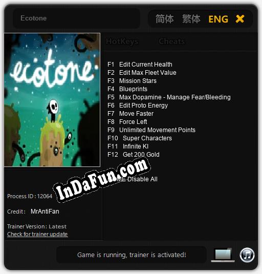 Ecotone: Trainer +12 [v1.6]