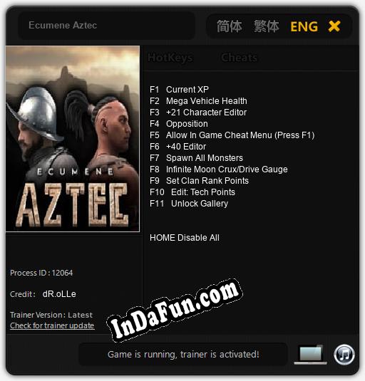 Ecumene Aztec: TRAINER AND CHEATS (V1.0.19)