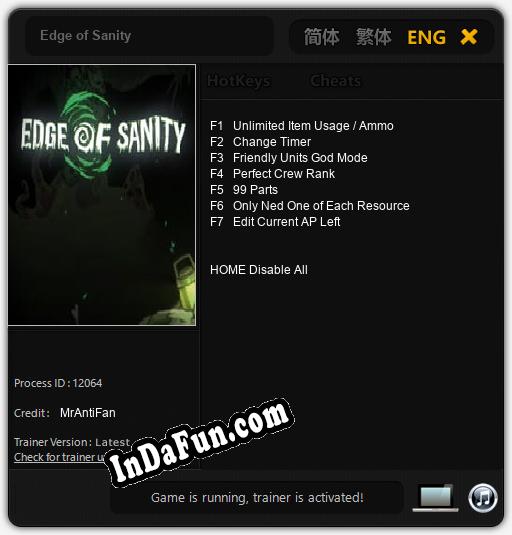 Edge of Sanity: Trainer +7 [v1.6]