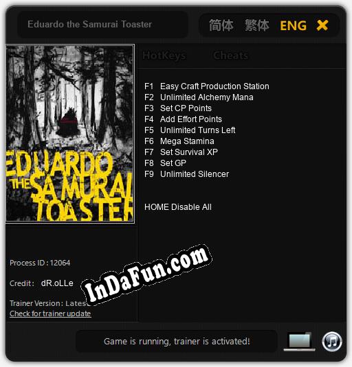 Trainer for Eduardo the Samurai Toaster [v1.0.9]