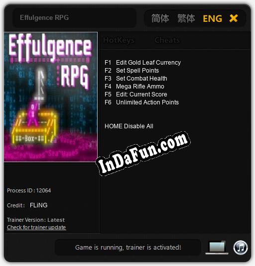 Effulgence RPG: TRAINER AND CHEATS (V1.0.66)