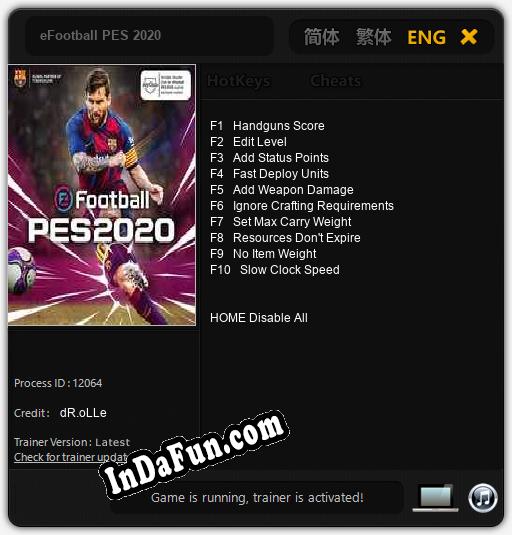 eFootball PES 2020: Trainer +10 [v1.5]