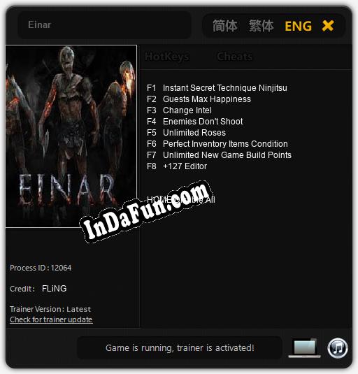 Einar: TRAINER AND CHEATS (V1.0.29)
