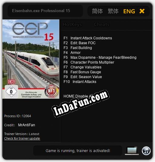 Eisenbahn.exe Professional 15: TRAINER AND CHEATS (V1.0.69)