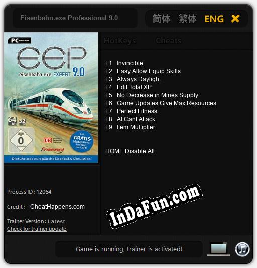 Eisenbahn.exe Professional 9.0: TRAINER AND CHEATS (V1.0.69)