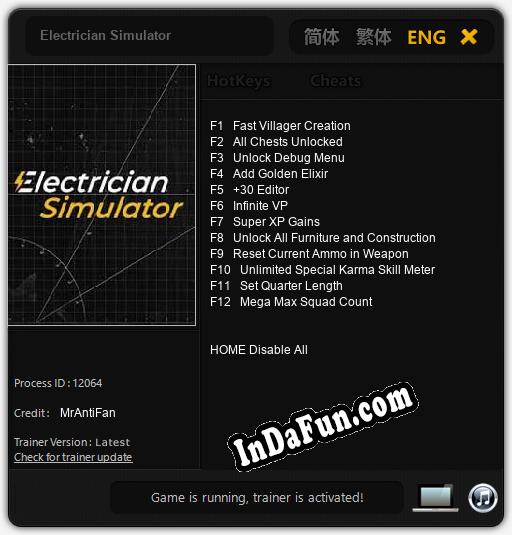 Electrician Simulator: Cheats, Trainer +12 [MrAntiFan]