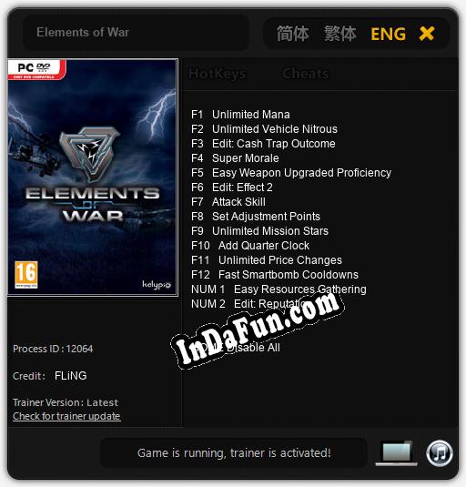 Elements of War: TRAINER AND CHEATS (V1.0.82)