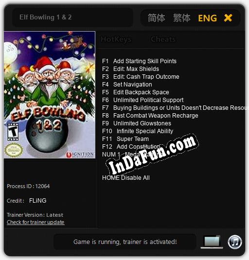 Elf Bowling 1 & 2: TRAINER AND CHEATS (V1.0.56)