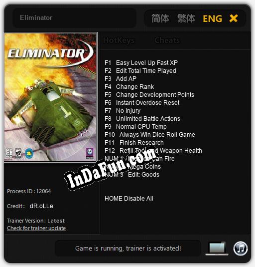 Eliminator: Trainer +15 [v1.5]