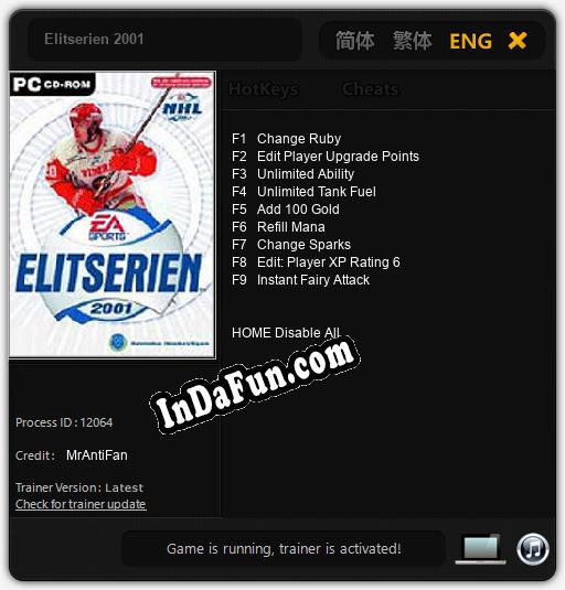 Elitserien 2001: Cheats, Trainer +9 [MrAntiFan]