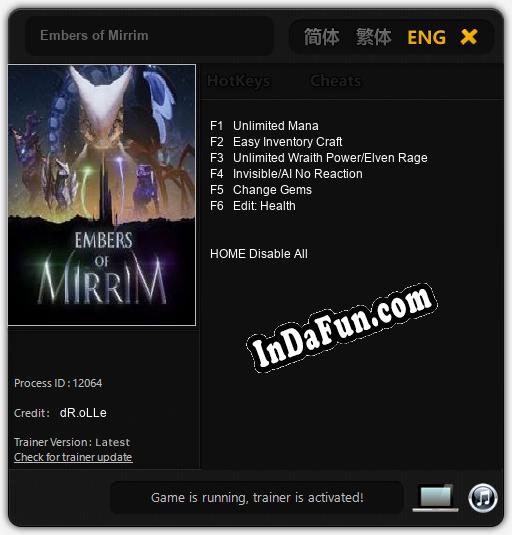 Embers of Mirrim: Cheats, Trainer +6 [dR.oLLe]