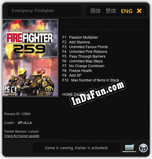 Trainer for Emergency: Firefighter [v1.0.8]