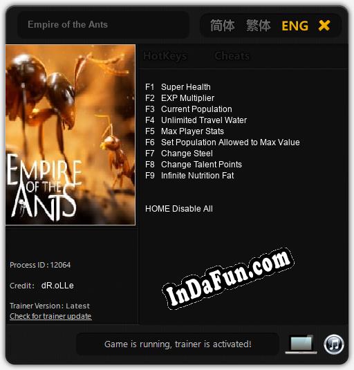 Empire of the Ants: Trainer +9 [v1.8]