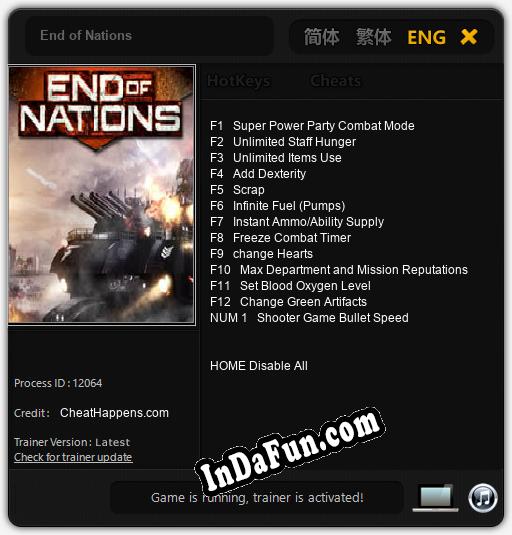 End of Nations: Trainer +13 [v1.1]