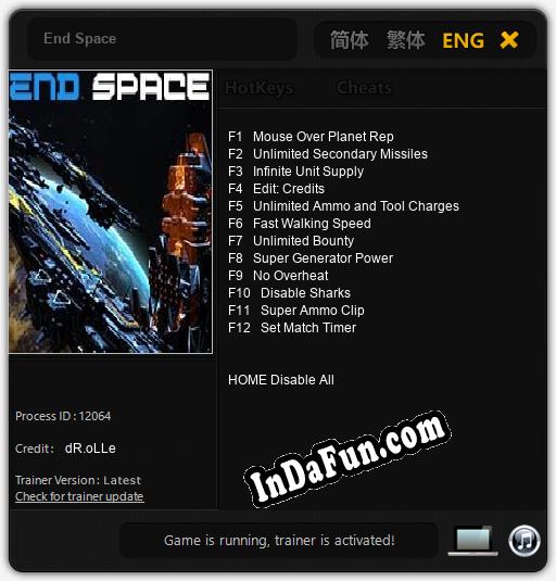 End Space: Trainer +12 [v1.6]