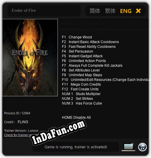 Ender of Fire: Cheats, Trainer +15 [FLiNG]