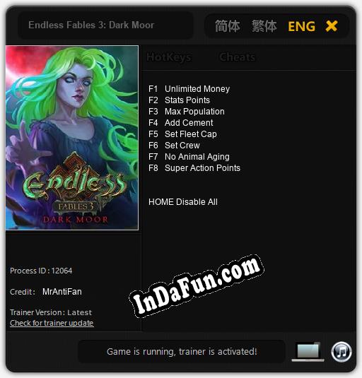 Endless Fables 3: Dark Moor: Cheats, Trainer +8 [MrAntiFan]