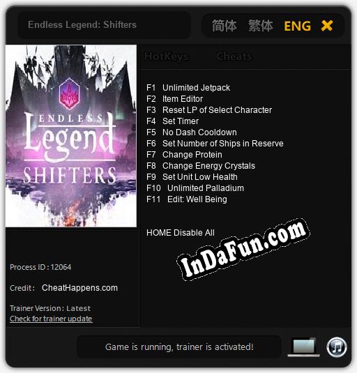 Endless Legend: Shifters: Cheats, Trainer +11 [CheatHappens.com]