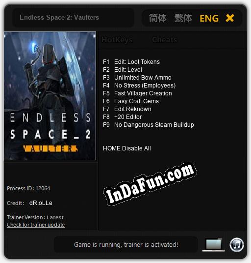 Endless Space 2: Vaulters: Trainer +9 [v1.1]