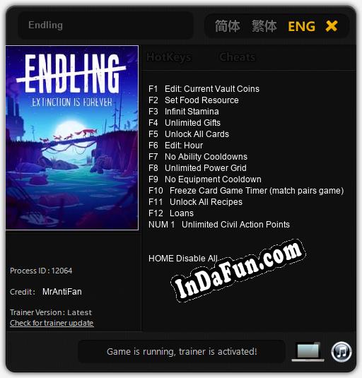 Trainer for Endling [v1.0.6]