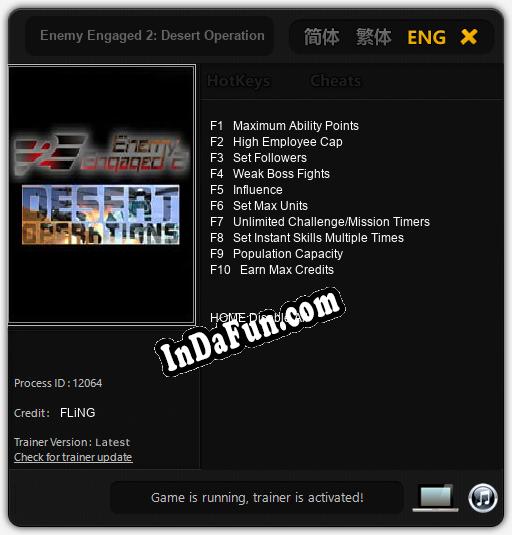 Enemy Engaged 2: Desert Operations: Trainer +10 [v1.1]