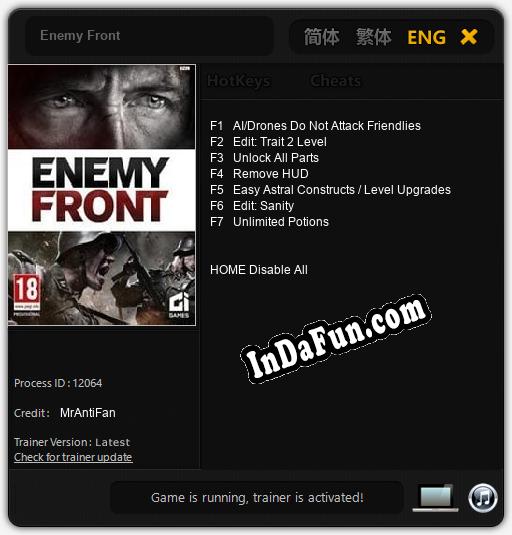 Enemy Front: Trainer +7 [v1.3]