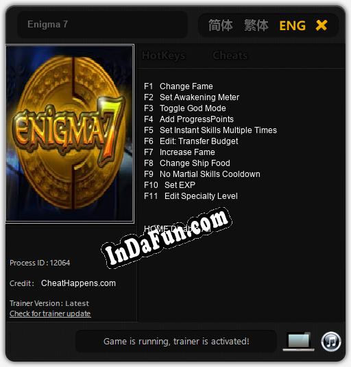 Enigma 7: TRAINER AND CHEATS (V1.0.38)