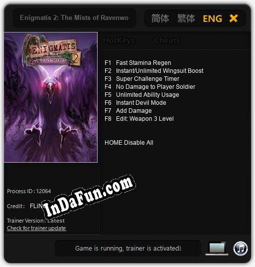 Enigmatis 2: The Mists of Ravenwood: Cheats, Trainer +8 [FLiNG]