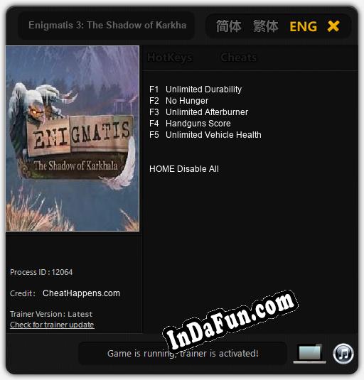 Enigmatis 3: The Shadow of Karkhala: Cheats, Trainer +5 [CheatHappens.com]