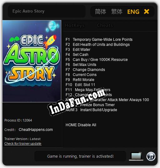 Epic Astro Story: Cheats, Trainer +15 [CheatHappens.com]