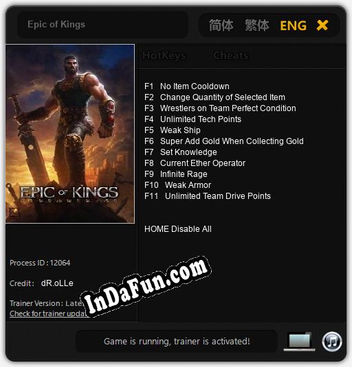 Epic of Kings: Cheats, Trainer +11 [dR.oLLe]