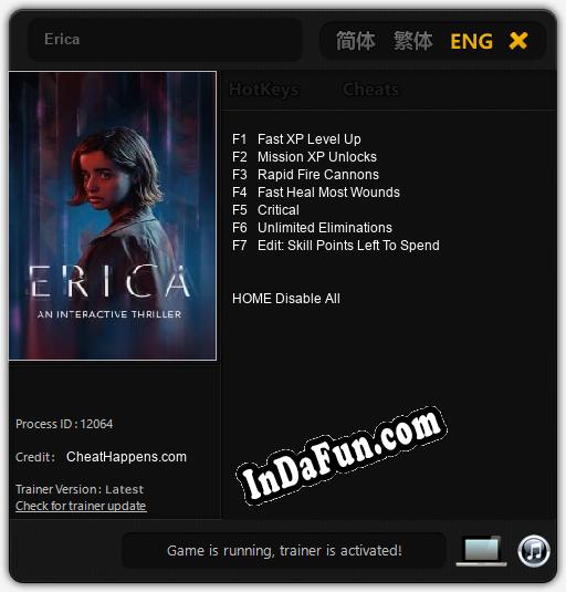 Erica: TRAINER AND CHEATS (V1.0.45)
