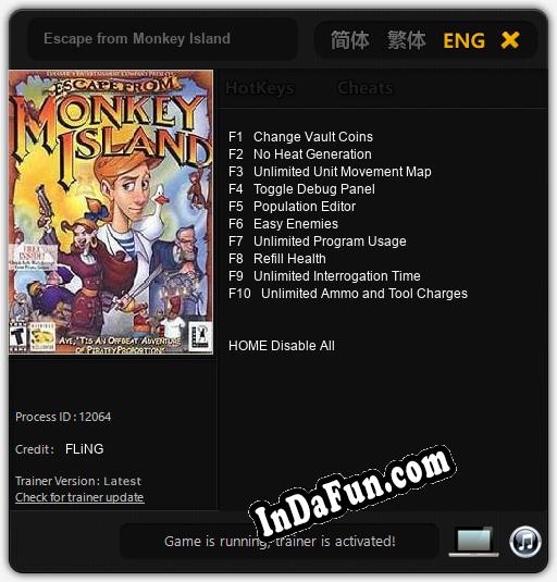 Escape from Monkey Island: Trainer +10 [v1.5]