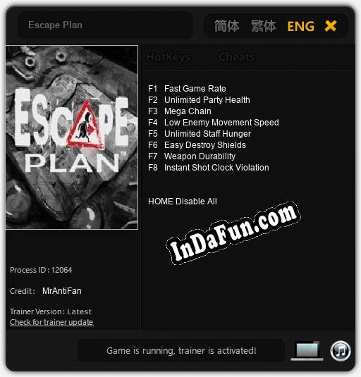 Escape Plan: Cheats, Trainer +8 [MrAntiFan]