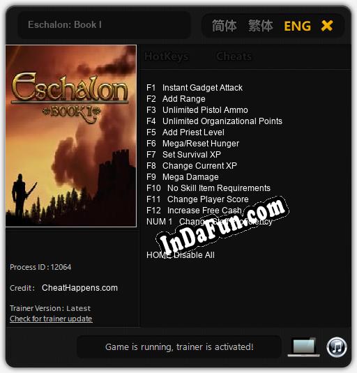 Eschalon: Book I: Trainer +13 [v1.1]