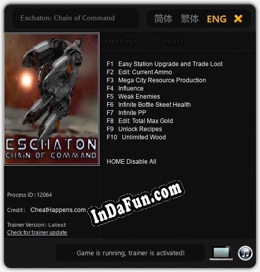 Eschaton: Chain of Command: Trainer +10 [v1.3]