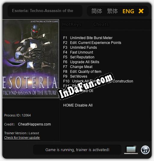 Esoteria: Techno-Assassin of the Future: Trainer +12 [v1.3]