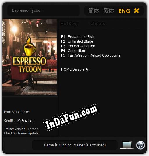 Espresso Tycoon: TRAINER AND CHEATS (V1.0.12)