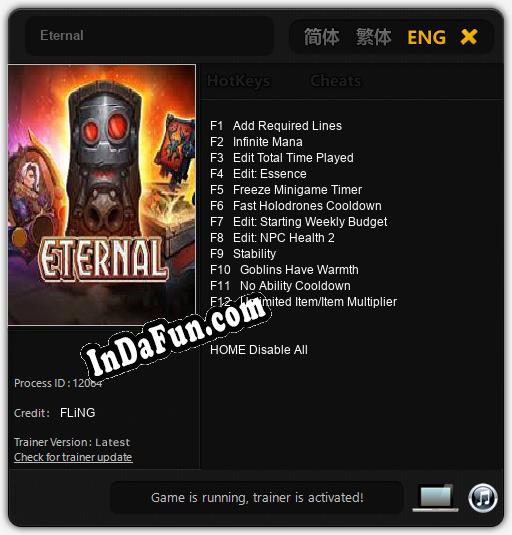 Eternal: TRAINER AND CHEATS (V1.0.45)