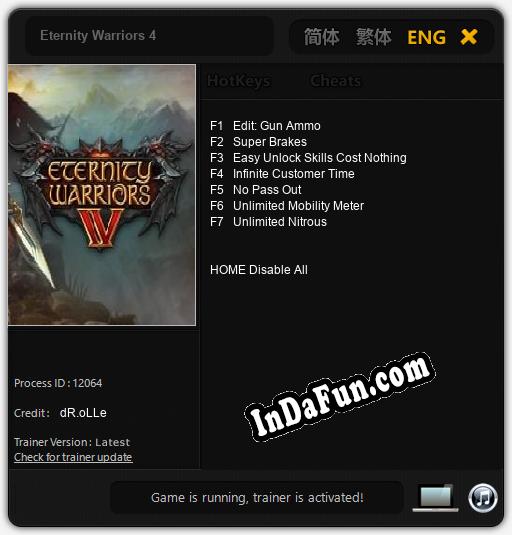 Trainer for Eternity Warriors 4 [v1.0.1]