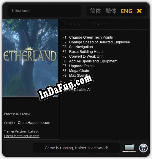 Etherland: TRAINER AND CHEATS (V1.0.25)