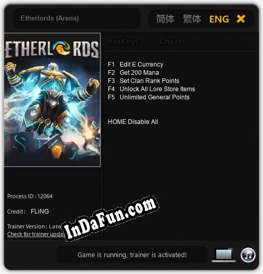 Trainer for Etherlords (Arena) [v1.0.1]
