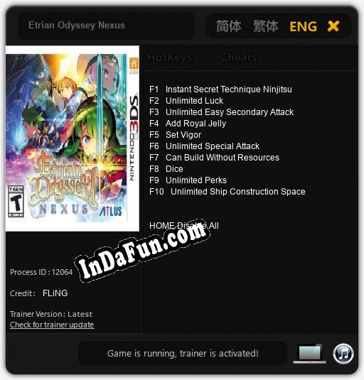 Etrian Odyssey Nexus: Trainer +10 [v1.3]