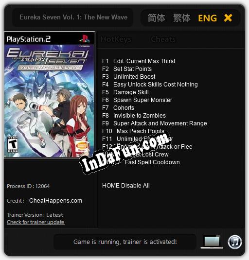 Eureka Seven Vol. 1: The New Wave: Cheats, Trainer +14 [CheatHappens.com]