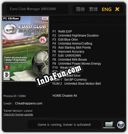 Euro Club Manager 2005/2006: Cheats, Trainer +14 [CheatHappens.com]