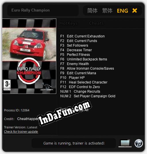 Euro Rally Champion: Cheats, Trainer +14 [CheatHappens.com]