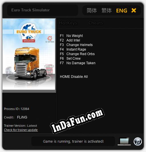 Trainer for Euro Truck Simulator [v1.0.5]