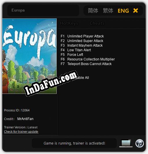 Trainer for Europa [v1.0.7]